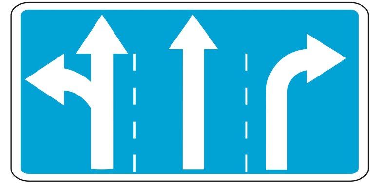 Знак направление движения по полосам