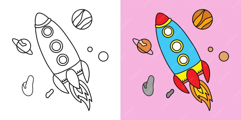 Раскраска космический корабль для детей