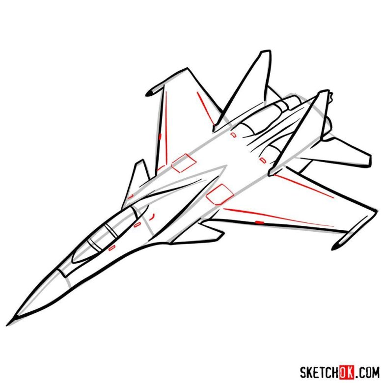 Рисунок самолета Су-27
