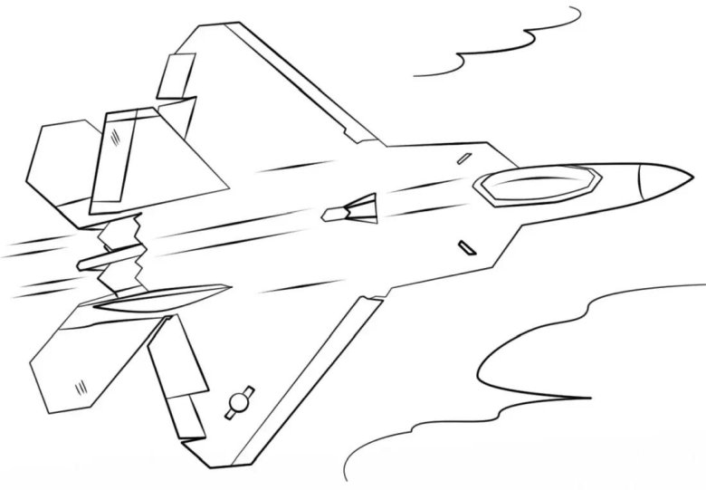 Самолет истребитель раскраска