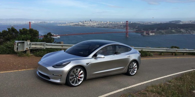 Tesla model 3 silver