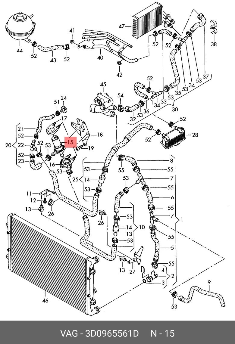 Схема система охлаждения Ауди ТТ 8n