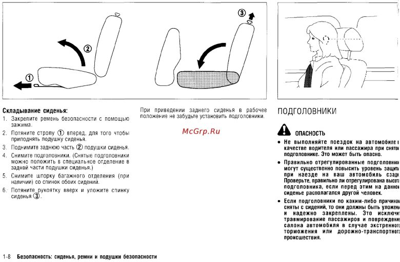 Регулировка водительского сиденья