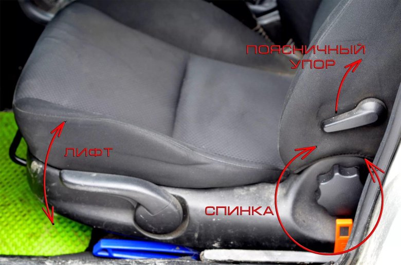 Рычаг сбоку от сидения Мазда 3