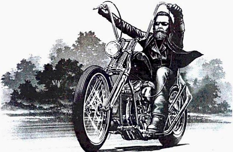 Картины про байкеров Дэвид Манн