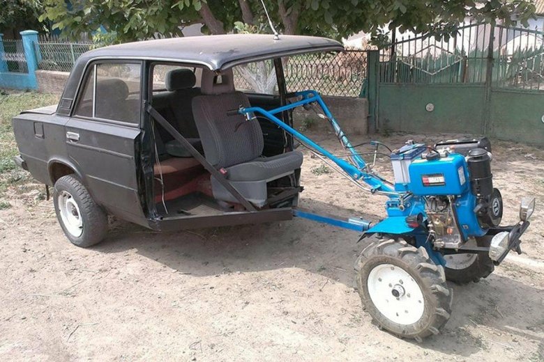 Прицеп на мотоблок из ВАЗ 2107