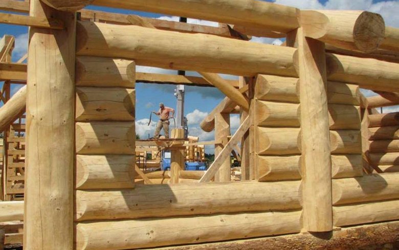 Сруб бани пост энд Бим