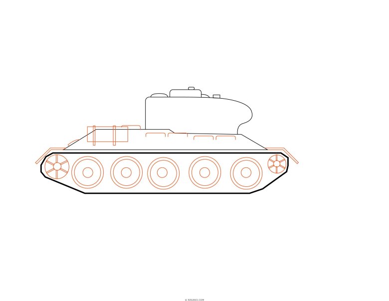 Т 34 для срисовки сбоку