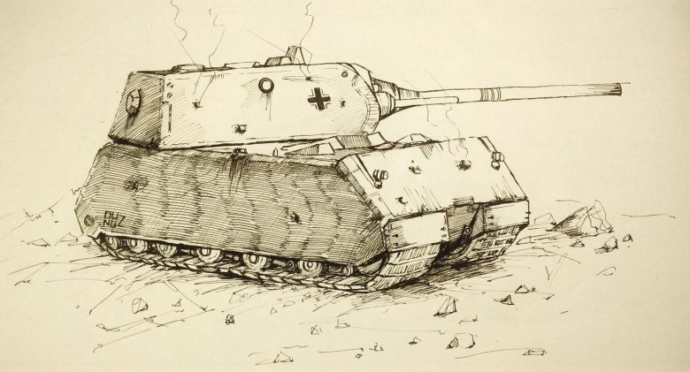Танк рисунок для срисовки