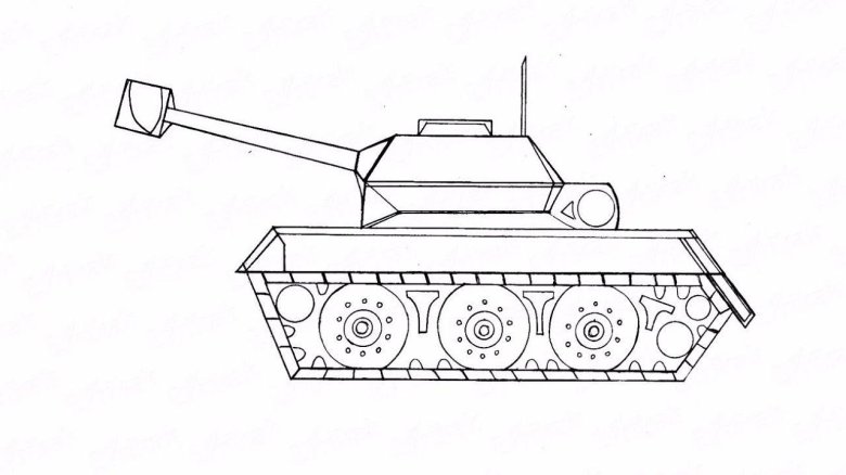 Танк рисунок сбоку детский