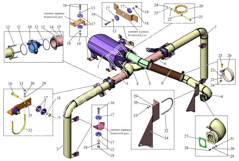 Выхлопная труба МАЗ 6501