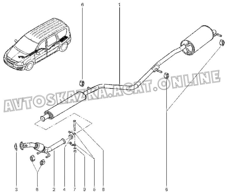 Выхлопная система Лада Ларгус 16