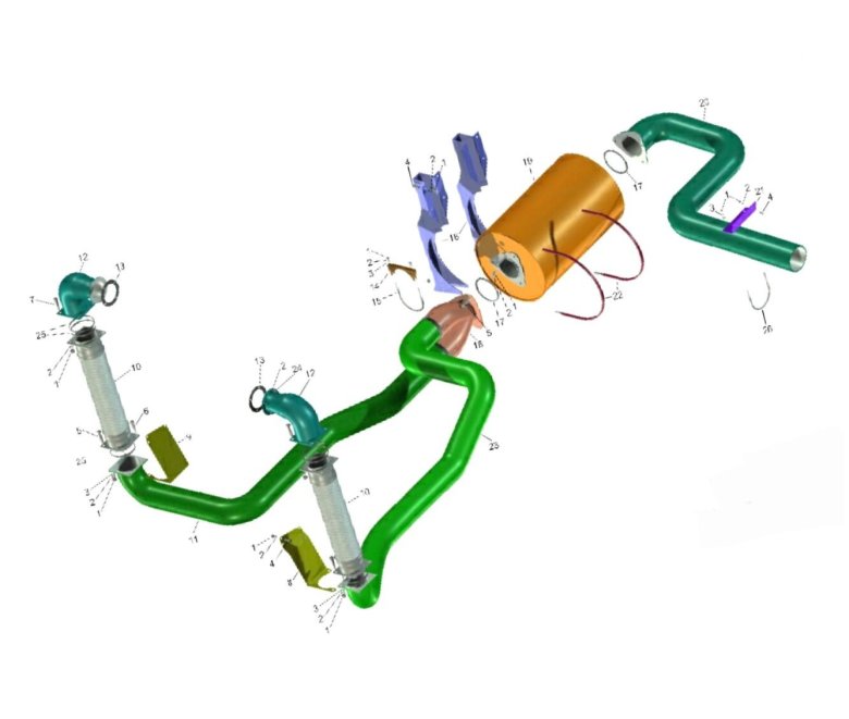 Система выхлопа КАМАЗ евро 1