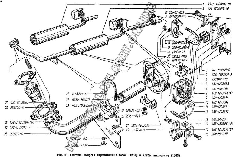 Система выхлопа УАЗ 452
