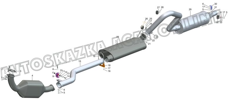 Схема глушителя Волга 31105 Крайслер