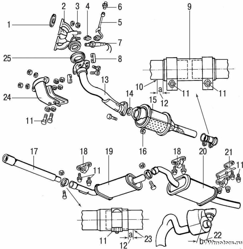 Система выпуска отработавших газов Пассат б3