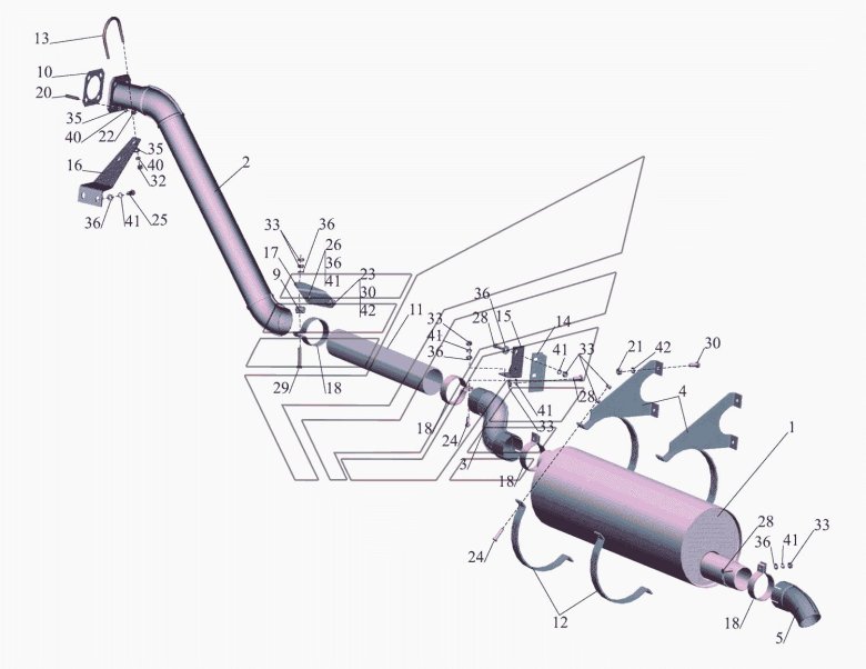 Выхлопная система МАЗ 4370 Зубренок