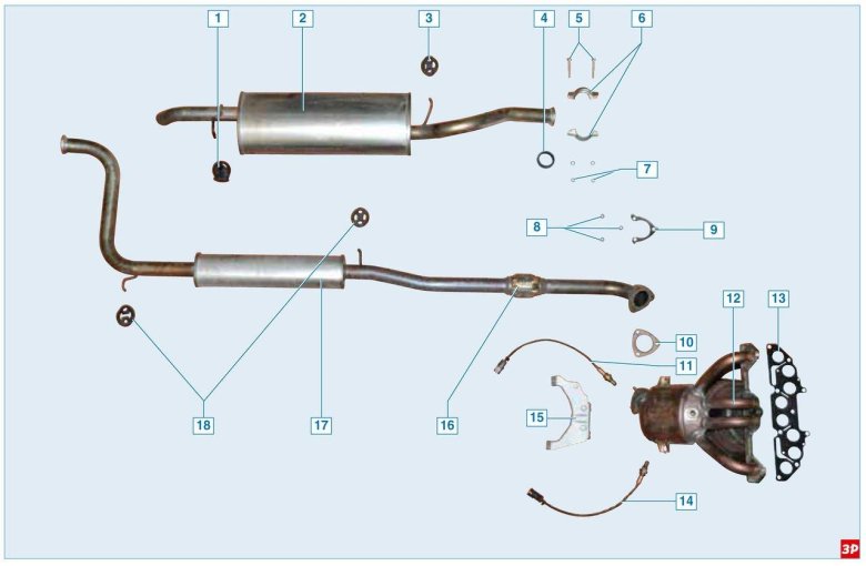 Выхлопная система Гранта 8 клапанная