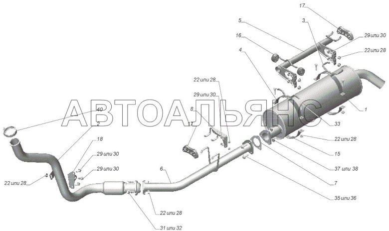 Выхлопная система газон Нэкст