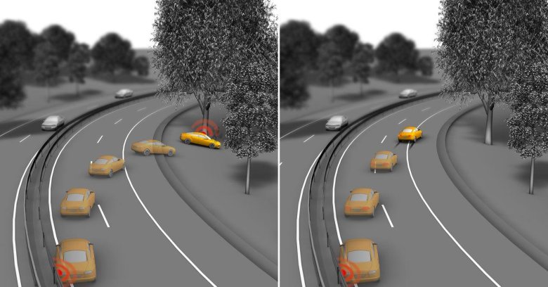 Машина тормозит