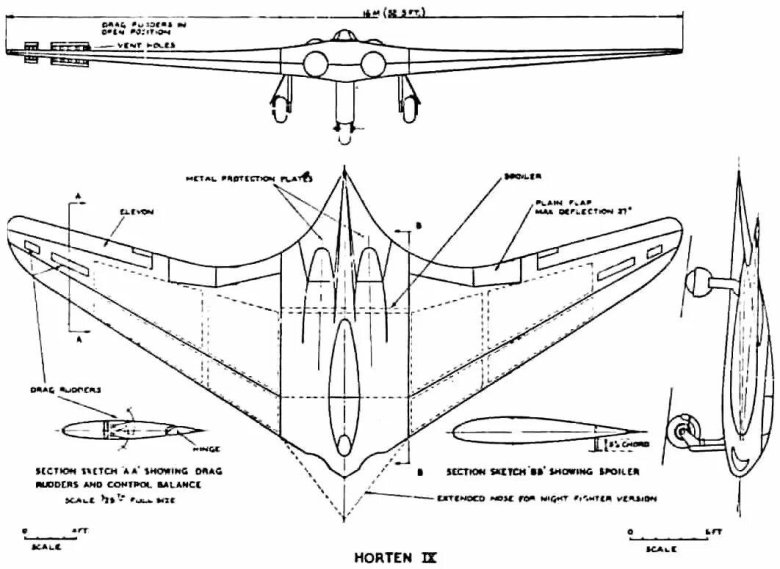 Horten ho 229 чертежи