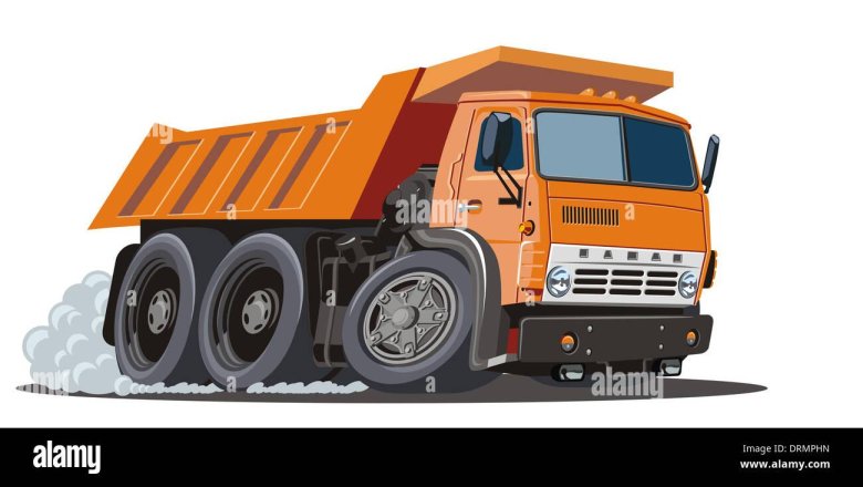 КАМАЗ самосвал на белом фоне
