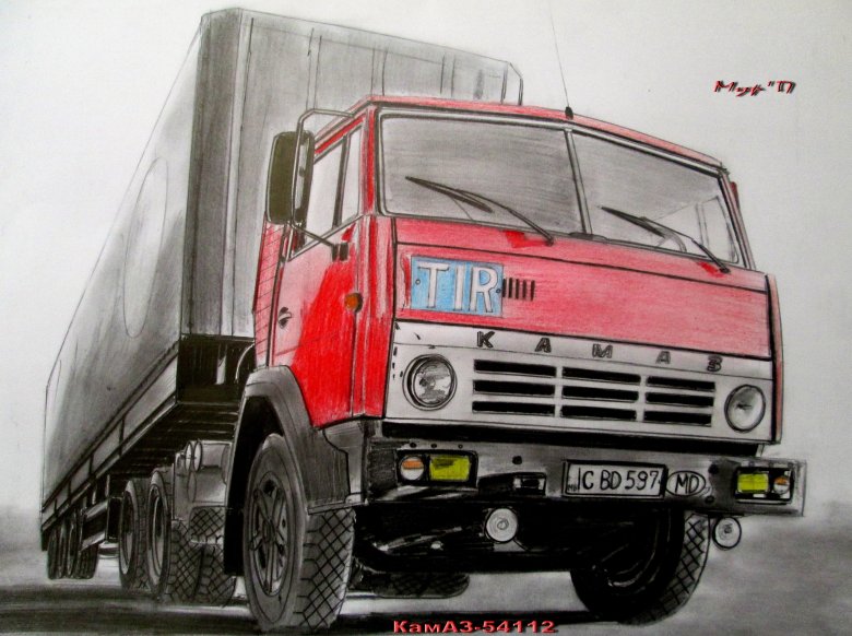 КАМАЗ 5511 срисовать