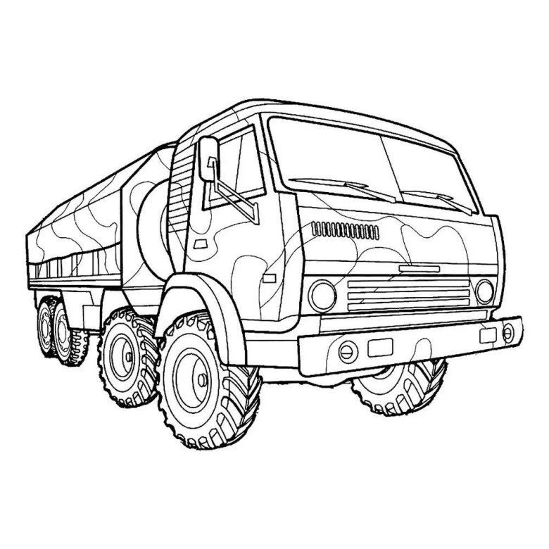 Раскраска КАМАЗ 65115 самосвал