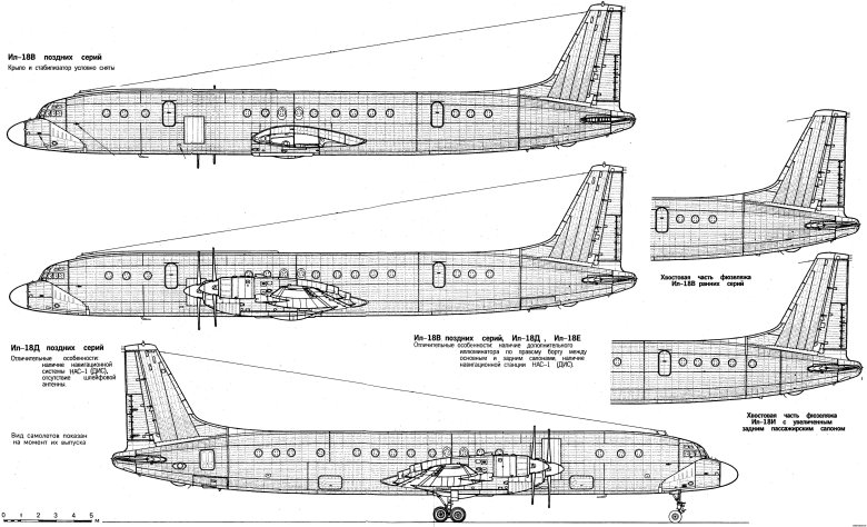 Самолет ил-18 чертежи