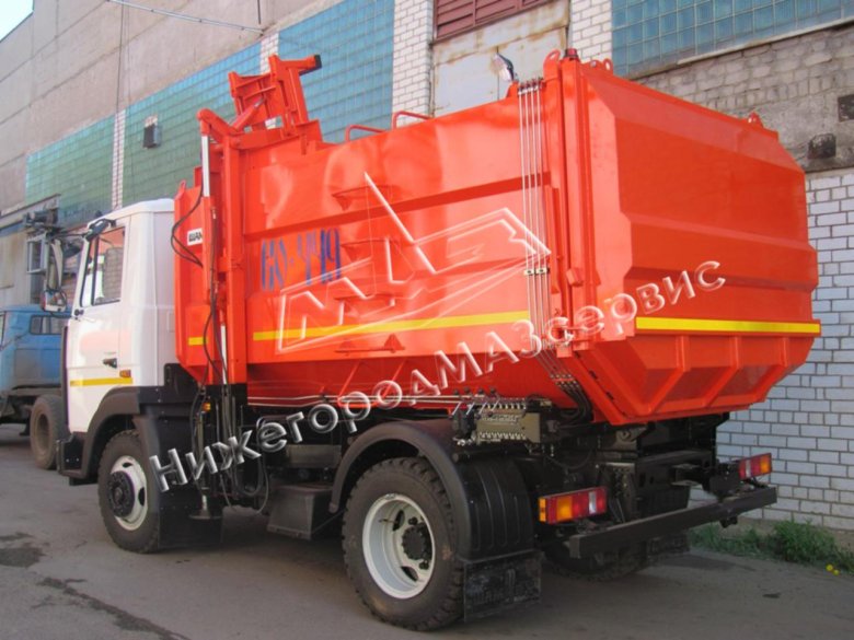 Маз мусоровоз с задней загрузкой