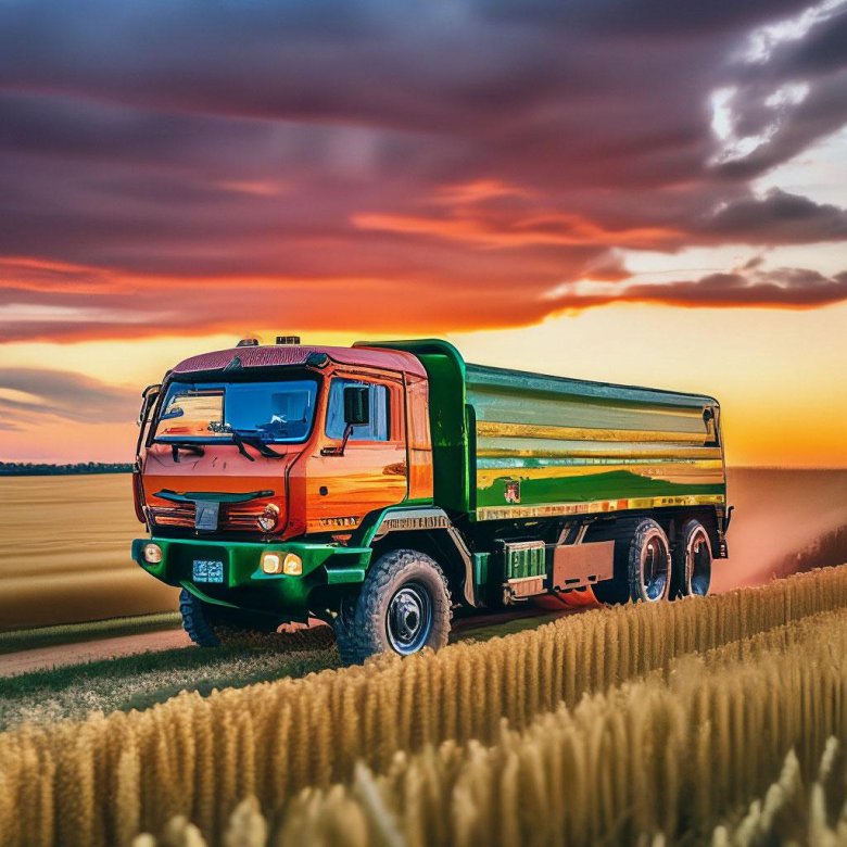 Камаз в поле