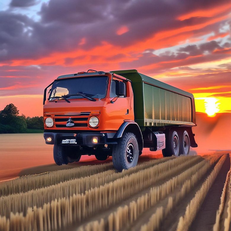 Камаз в поле