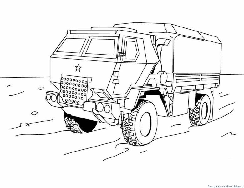 Военный КАМАЗ 5350 раскраска