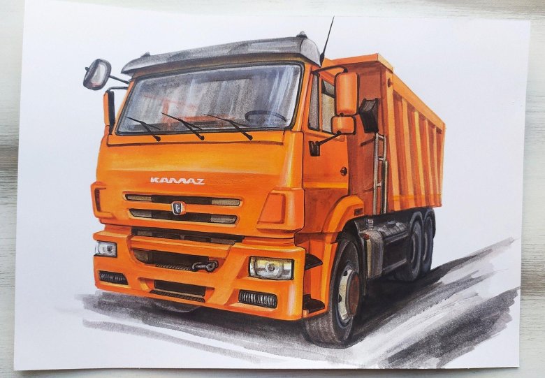 Нарисовать КАМАЗ 5490