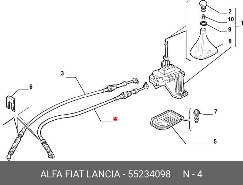 Фиат Пунто 1 крепление тросика КПП