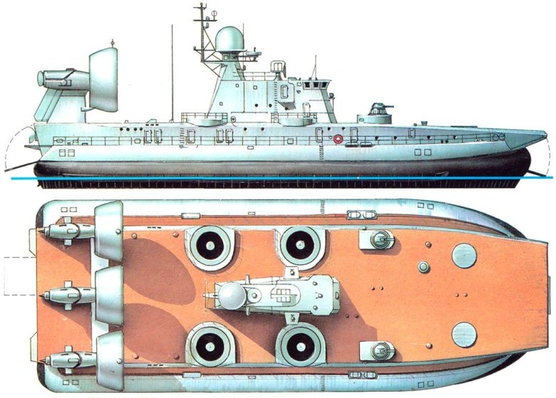 Десантный корабль ЗУБР 12322 чертёж