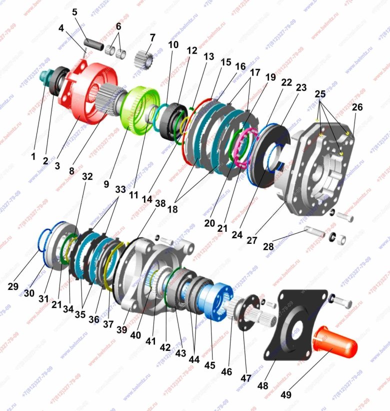 Вал отбора мощности МТЗ 1221 схема