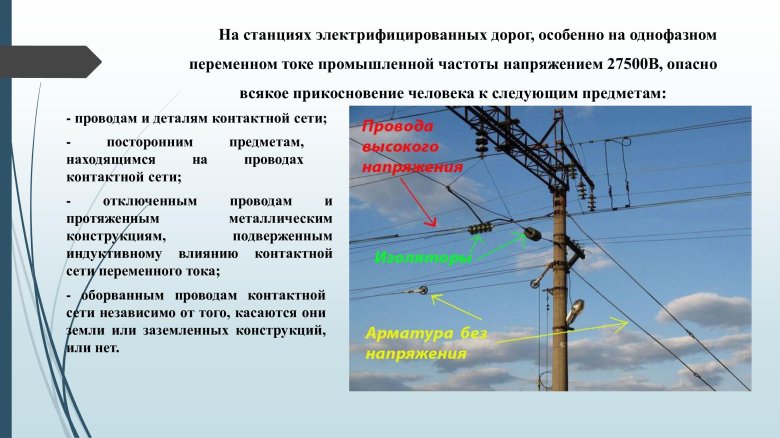 Контактная сеть переменного тока на железной дороге провода