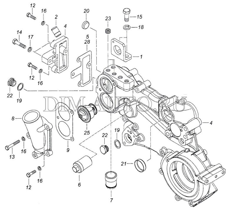 Корпус термостата КАМАЗ 6520