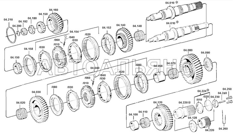 Коробка передач ZF 16s151 схема