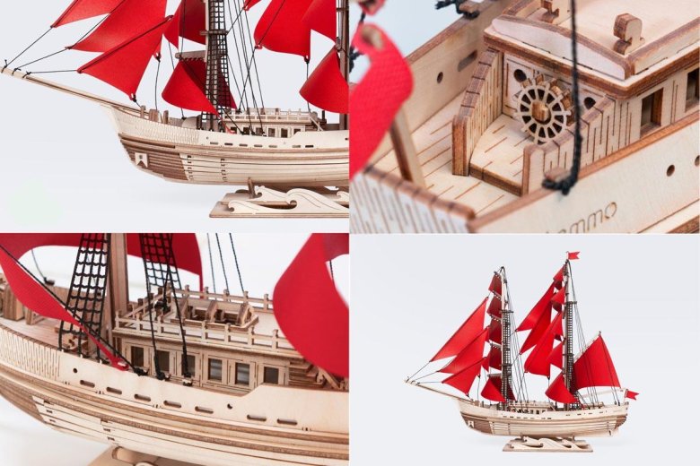 Конструктор-корабль из дерева