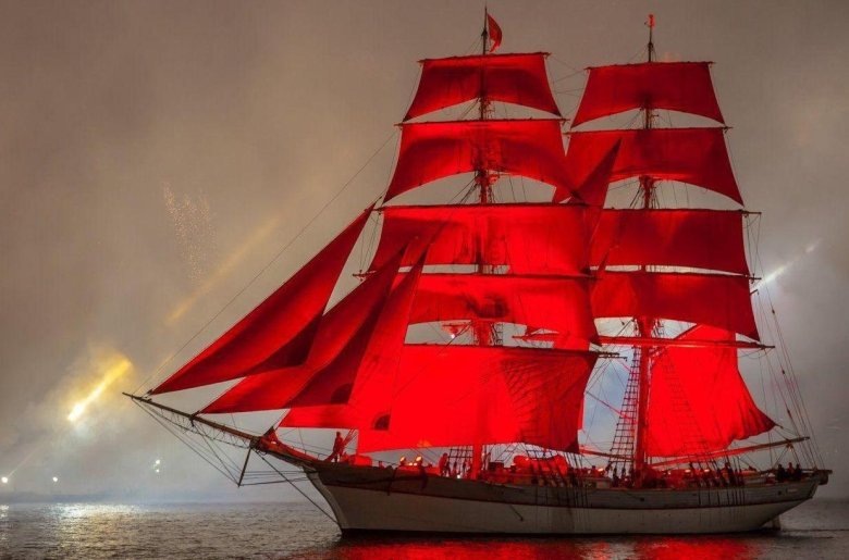 Корабль Бригантина Алые паруса модель