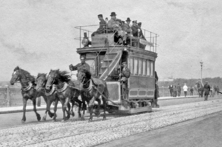 Конно железная дорога Конка в России 19 век